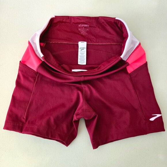 EUC Brooks Running Shorts, Large, Red/Pink - Picture 4 of 6